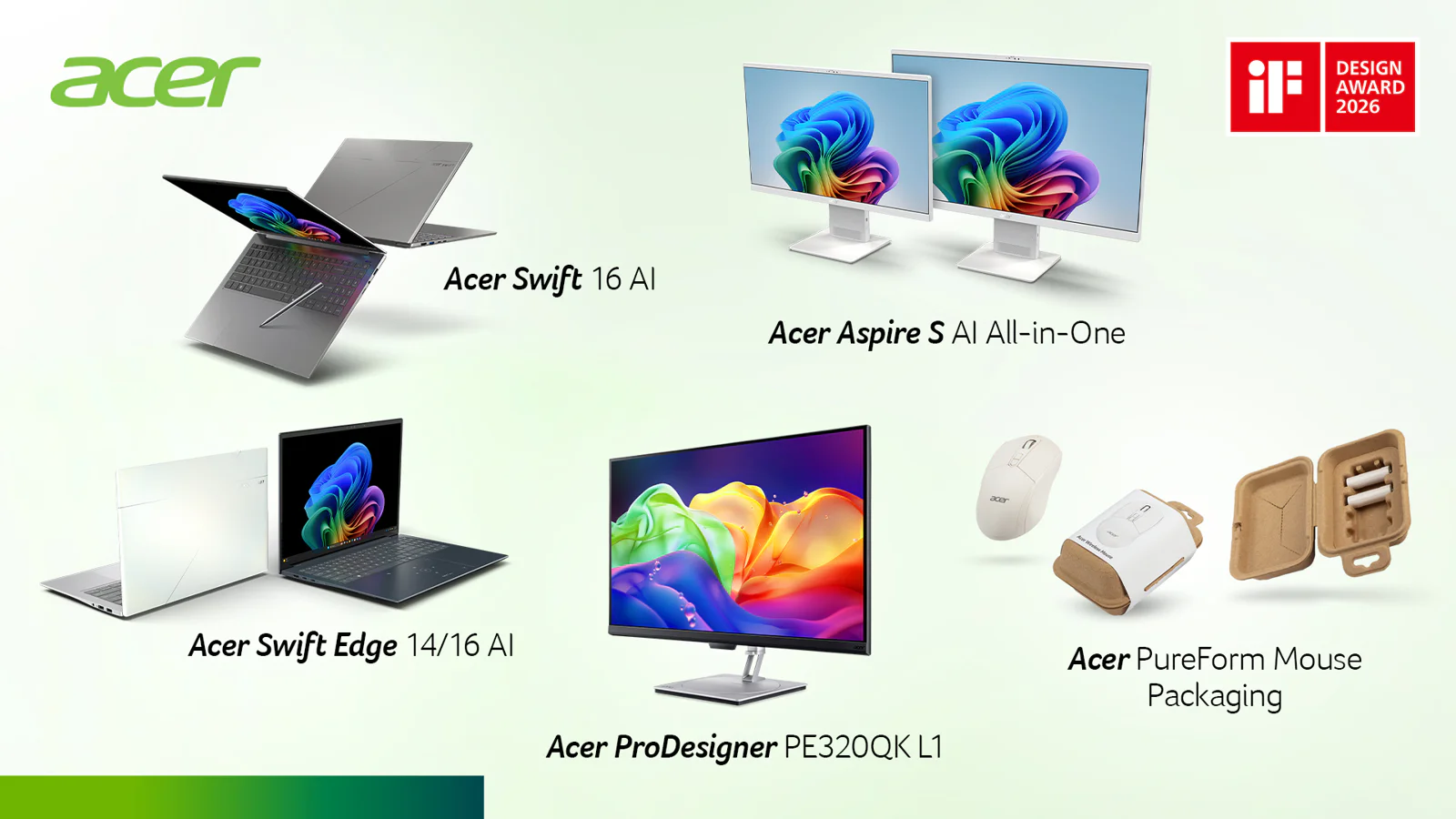 Las laptops ultradelgadas de la serie Swift de Acer ganan múltiples premios iF Design Awards 2026
